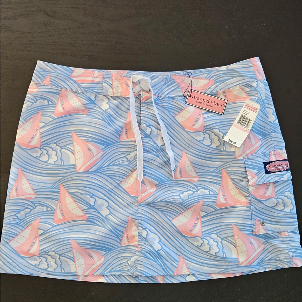 Vineyard Vines Board Skirt Overboard Blue Bell Size 10 Nwt